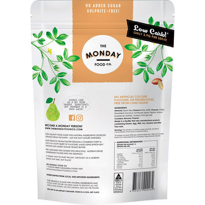 The Monday Food Co. Keto Gourmet Granola Crunchy Peanut Butter 800g Payless 4 Organics