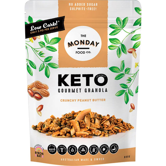 The Monday Food Co. Keto Gourmet Granola Crunchy Peanut Butter 800g Payless 4 Organics