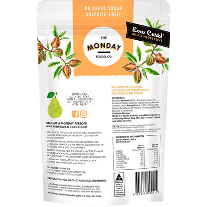The Monday Food Co. Keto Gourmet Granola Crunchy Roast Almond & Cardamon 300g Payless 4 Organics