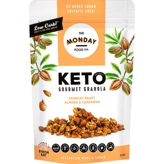 The Monday Food Co. Keto Gourmet Granola Crunchy Roast Almond & Cardamon 300g Payless 4 Organics