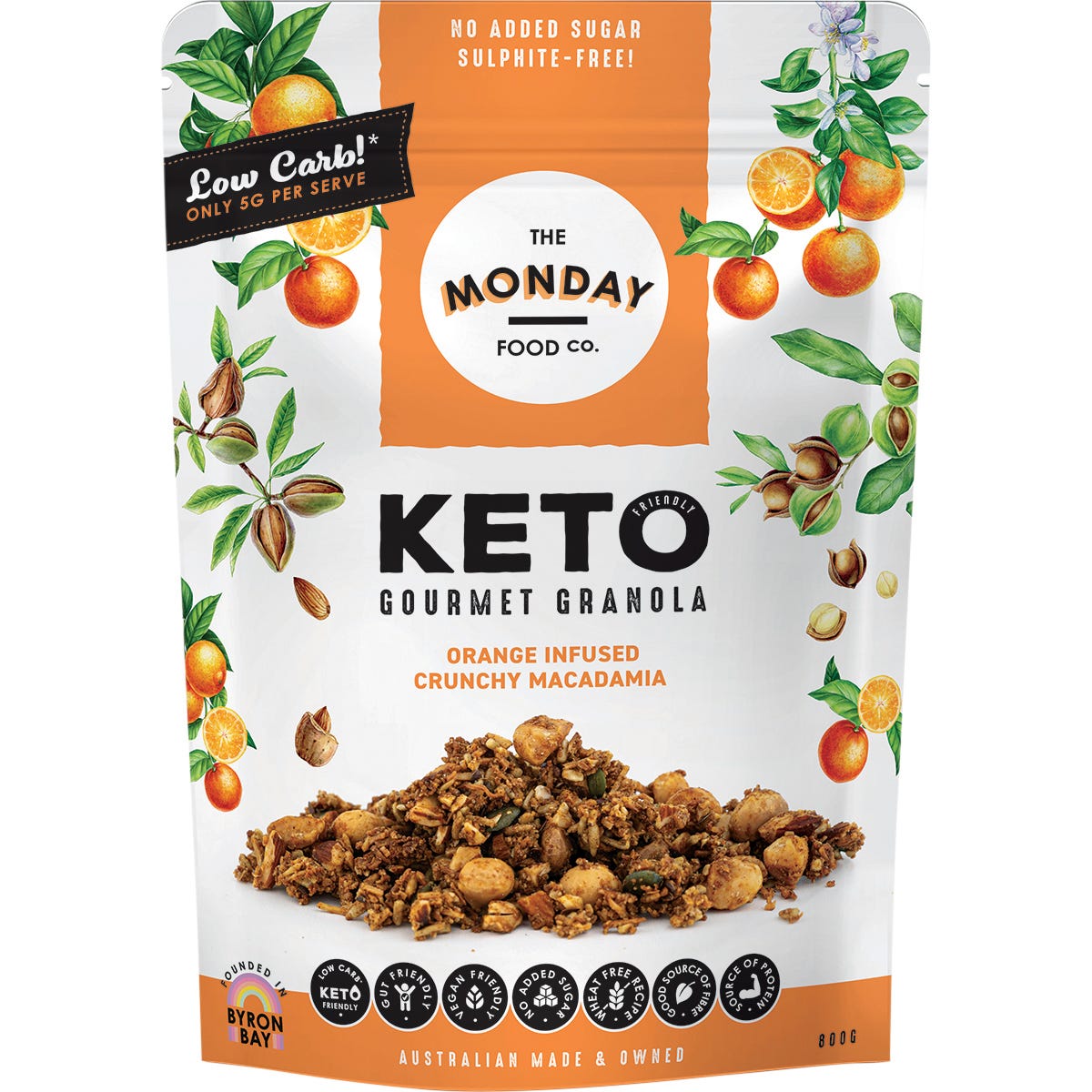 The Monday Food Co. Keto Gourmet Granola Orange Infused Crunchy Macadamia 800g Payless 4 Organics