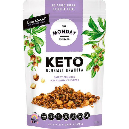 The Monday Food Co. Keto Gourmet Granola Sweet Crunchy Macadamia Clusters 300g Payless 4 Organics