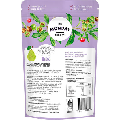 The Monday Food Co. Paleo Gourmet Granola Macadamia & Cranberry 300g Payless 4 Organics