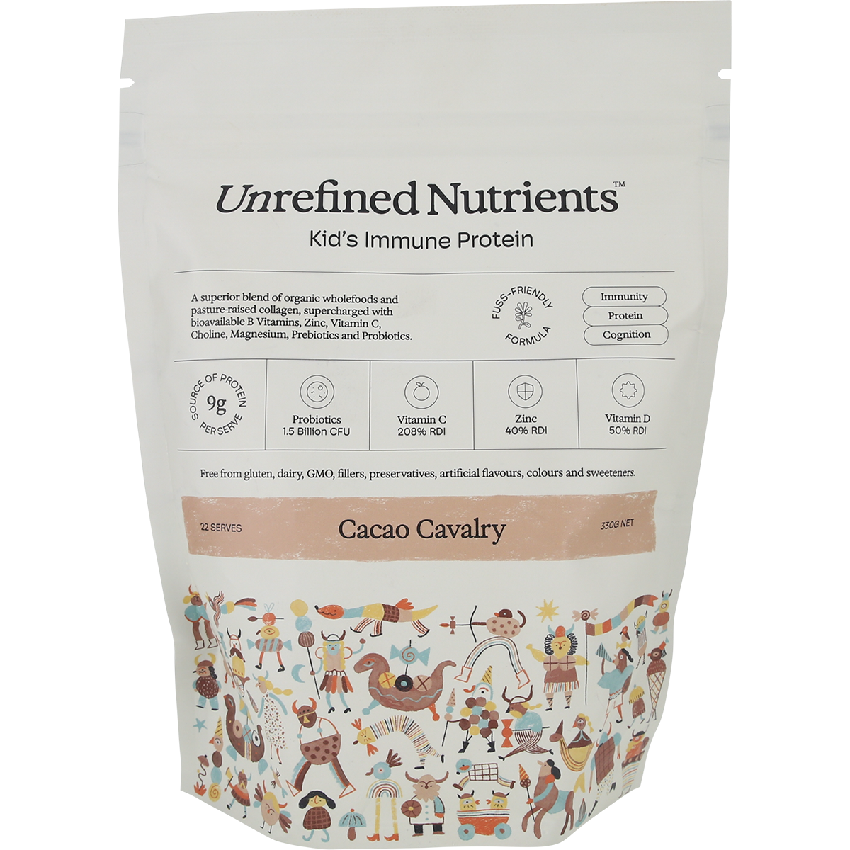 Unrefined Nutrients Kid's Immune Protein Cacao Cavalry 330g