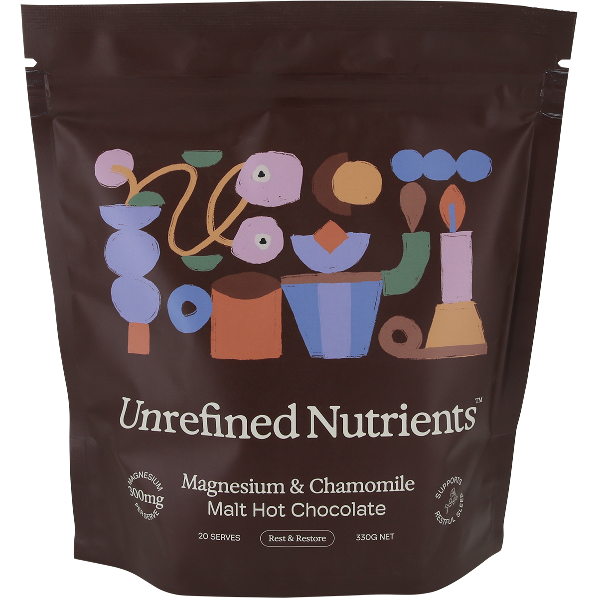 Unrefined Nutrients Magnesium & Chamomile Malt Hot Chocolate 330g