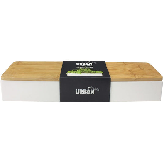 Urban Greens Windowsill Grow Kit Microherbs 45x8x6cm(Basil, Parsley & Chives Sprouting Seeds)