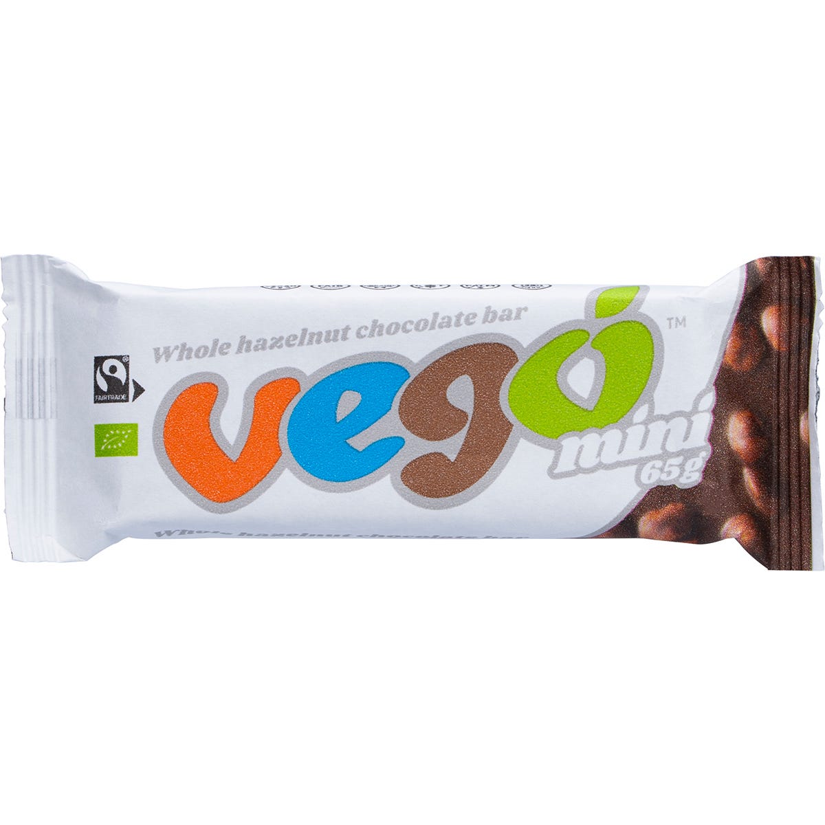 Vego Whole Hazelnut Chocolate Bar Mini 65g (Pack of 20)