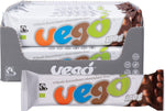 20-pack of Vego 150g Whole Hazelnut Chocolate Bars with one unwrapped bar showing large roasted nuts.