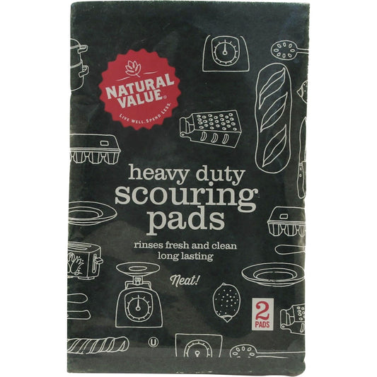 Natural Value Heavy Duty Scouring Pads 2 Pack