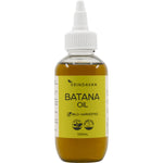 100ml clear plastic bottle of Vrindavan Batana Oil with a black pump lid and a clean, botanical-themed label.