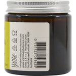 Right side of a Vrindavan Raw Batana Oil 100ml glass jar highlighting its pure and natural benefits for hair and skin.