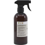 Side view of a 500ml Vrindavan Eco Family multi-purpose cleaner spray bottle on a white background.