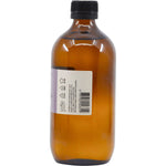 Right side of Vrindavan 500ml Castor Oil bottle showing product description and hair and skin benefits.
