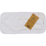 White Vrindavan Castor Oil Knee Pack with adjustable straps and organic cotton flannel for therapeutic knee care.