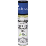 Vrindavan Himalayan Sunset perfume oil in a 10ml amber glass roll-on bottle with a white label and black cap.