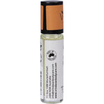 Left side view of a 10ml Vrindavan Mystic Nature Organic Perfume Oil roll-on bottle with a green botanical label.