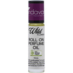 Vrindavan Wildflower organic roll-on perfume oil in a 10ml glass bottle with a white cap and floral label.