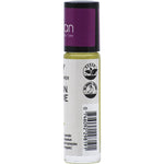 Right side of Vrindavan Wildflower 10ml perfume oil bottle showing directions for use and a barcode.