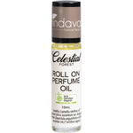 10ml bottle of Vrindavan Celestial Forest Perfume Oil with a roll-on applicator and a green botanical label.