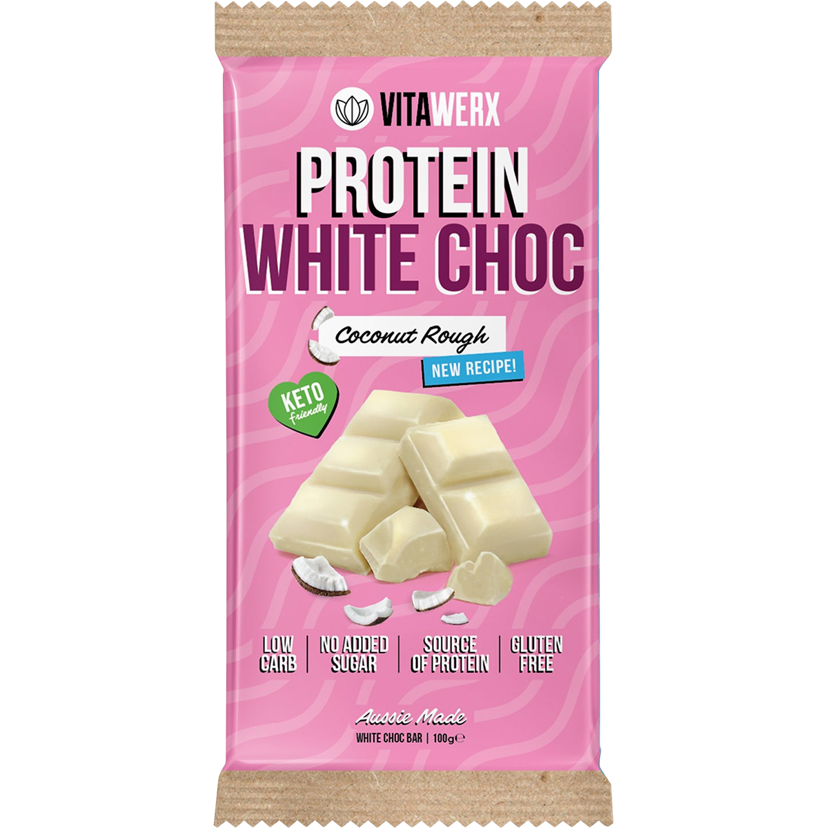 Vitawerx Protein White Choc Bar Coconut Rough 12x100g