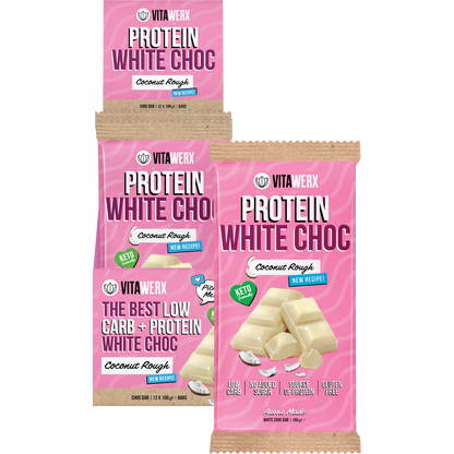 Vitawerx Protein White Choc Bar Coconut Rough 12x100g