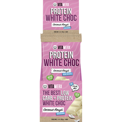 Vitawerx Protein White Choc Bar Coconut Rough 12x100g