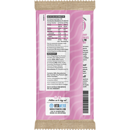 Vitawerx Protein White Choc Bar Raspberry & Macadamia 12x100g