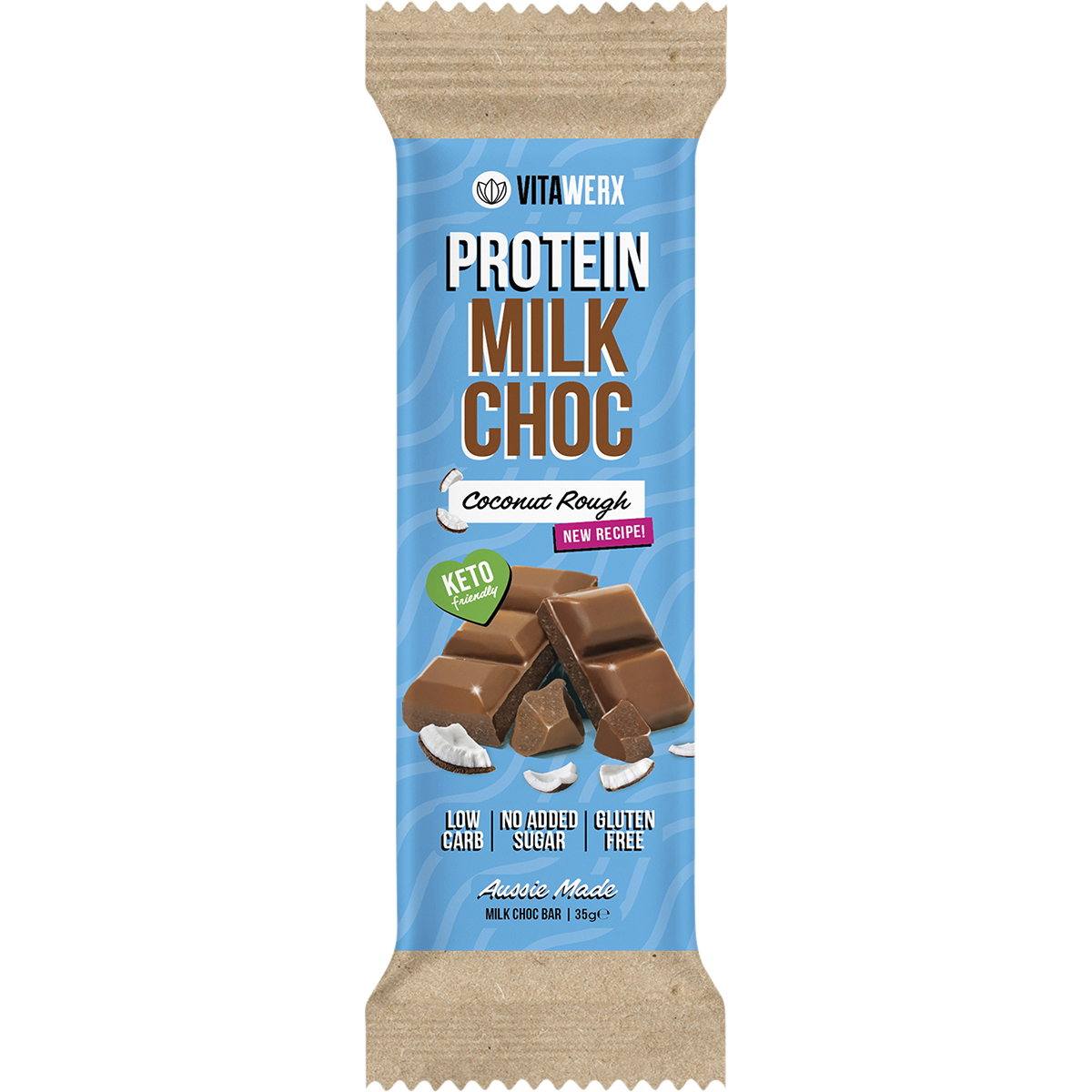 Vitawerx Protein Milk Choc Bar Coconut Rough 12x35g