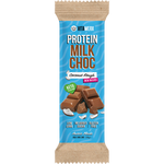 35g Vitawerx Protein Milk Choc Bar Coconut Rough featuring a brown and blue label on a white background.