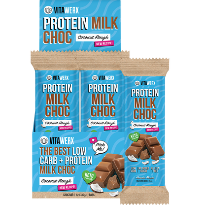 Vitawerx Protein Milk Choc Bar Coconut Rough 12x35g