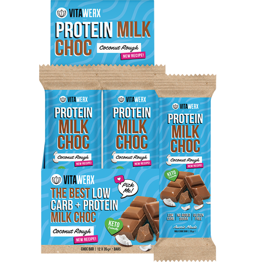 Vitawerx Protein Milk Choc Bar Coconut Rough 12x35g