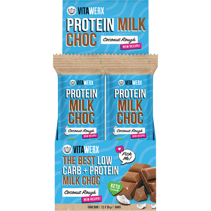 Vitawerx Protein Milk Choc Bar Coconut Rough 12x35g