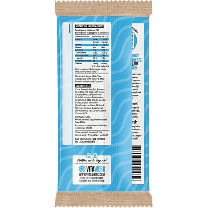 Vitawerx Protein Milk Choc Bar Coconut Rough 12x100g