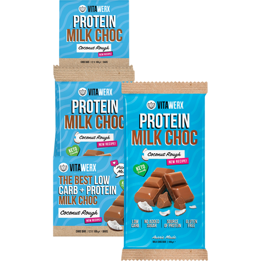 Vitawerx Protein Milk Choc Bar Coconut Rough 12x100g