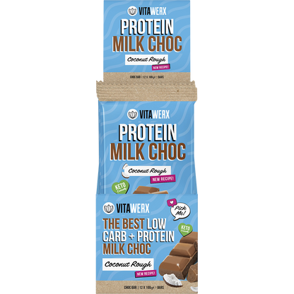 Vitawerx Protein Milk Choc Bar Coconut Rough 12x100g