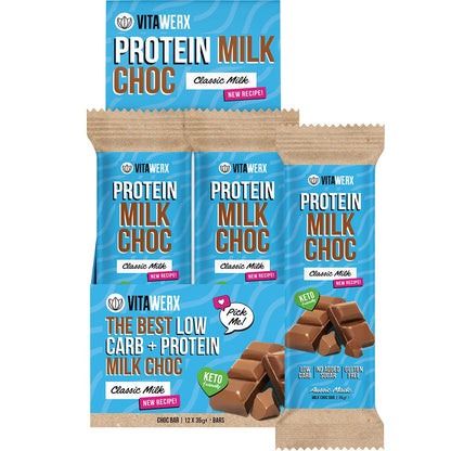 Vitawerx Protein Milk Choc Bar 35g (Pack of 12)