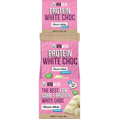 Vitawerx Protein White Choc Bar 100g (Pack of 12)
