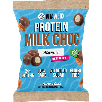 Vitawerx Milk Choc Coated Almonds 60g (Pack of 10)