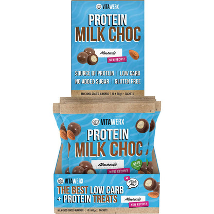 Vitawerx Milk Choc Coated Almonds 60g (Pack of 10)