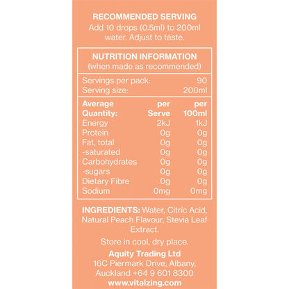 Vital Zing Water Drops Peach Iced Tea 45ml