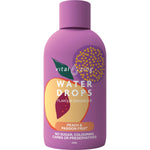 Vital Zing Peach and Passionfruit 45ml water drops bottle with a flip-top lid and fruit illustrations.