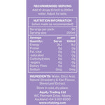 Nutrition information and ingredients for Vital Zing Strawberry and Kiwi Water Drops 45ml.
