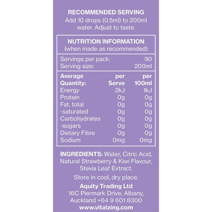 Vital Zing Water Drops Strawberry & Kiwi 45ml