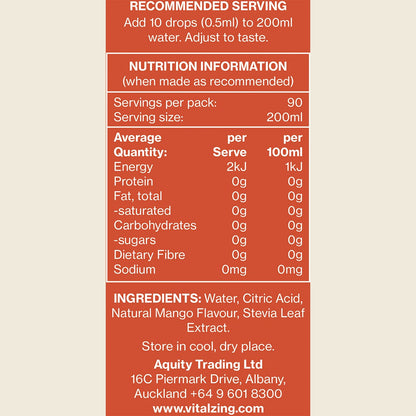 Vital Zing Water Drops Mango 45ml