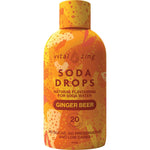 40ml bottle of Vital Zing Ginger Beer Soda Drops flavor enhancer with a white cap and yellow and brown label.