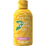 40ml bottle of Vital Zing Banana Milk Drops with a yellow label, featuring a natural sweetener and no sugar.