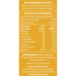 Nutrition facts and ingredients for Vital Zing Banana Milk Drops 40ml, featuring 40 serves and zero sugar.