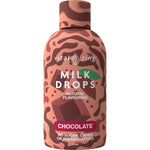 40ml bottle of Vital Zing Chocolate Milk Drops with a brown label and dropper cap on a white background.