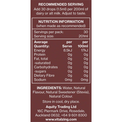 Vital Zing Milk Drops Chocolate 40ml