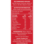 Nutrition facts and ingredients label for Vital Zing Strawberry Milk Drops 40ml.